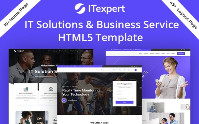 Templat Situs Web HTML5 Layanan Bisnis Solusi TI Pakar TI