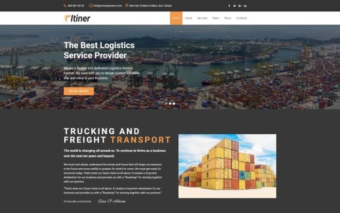 Itiner - Transportation Multipurpose Minimal WordPress Elementor Theme