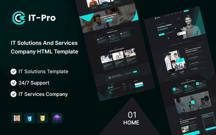 ITpro – Template HTML5 Perusahaan Solusi & Layanan TI