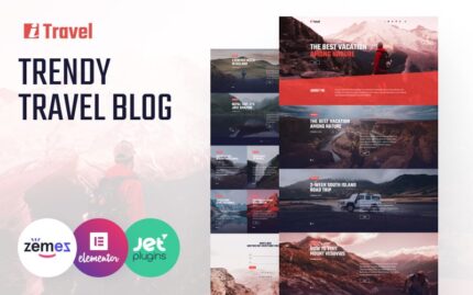 ITravel - Template Situs Web Blog Perjalanan Trendi untuk Tema WordPress Elementor Builder