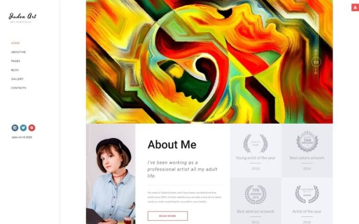 Jaden Art - Template Joomla Portofolio Seni