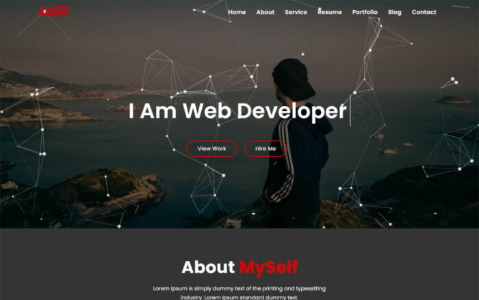 Template Halaman Arahan HTML5 Portofolio Pribadi Jalil