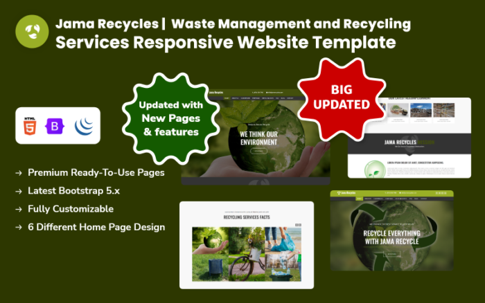 Jama Recycles | Template Situs Web Responsif Layanan Pengelolaan Limbah dan Daur Ulang