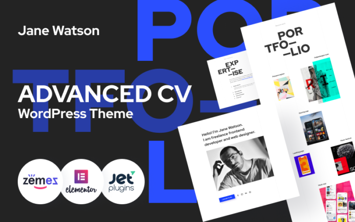 Jane Watson - Tema WordPress CV Canggih dan Andal