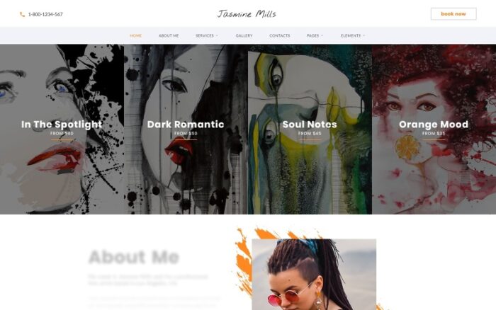 Jasmine Mills - Template Situs Web HTML Kreatif Siap Pakai