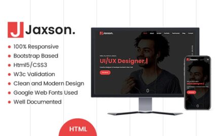 Jaxson - Responsive Bootstrap 4 One Page Portfolio Html Template