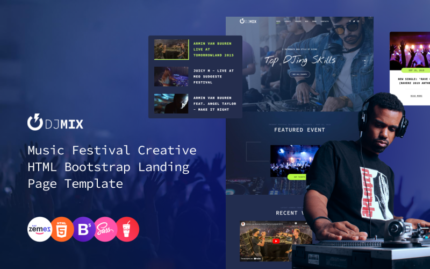 JD Mix - Template Halaman Arahan HTML Bootstrap Kreatif Festival Musik