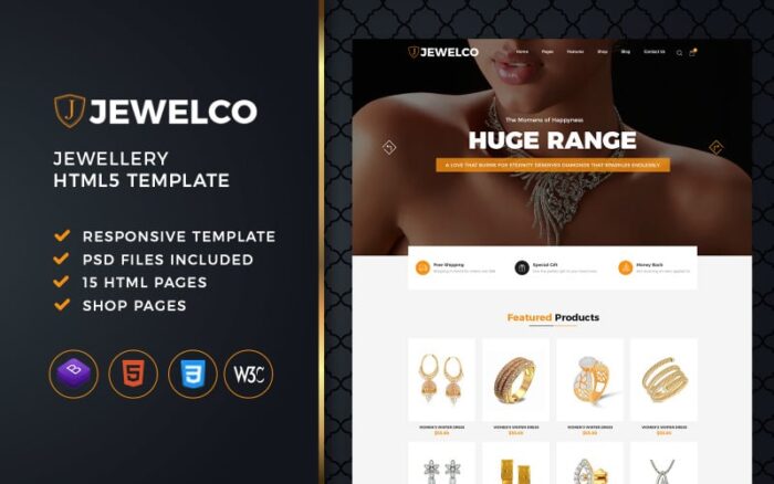 Jewelco - Template HTML eCommerce Toko Perhiasan