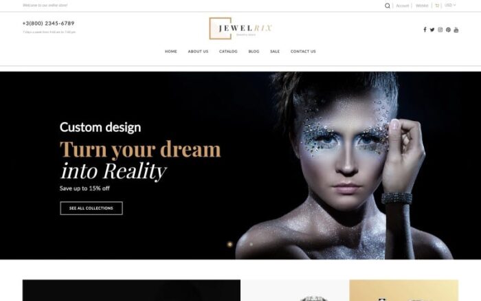 Jewelrix - Template Toko Online Responsif Perhiasan Tema Shopify