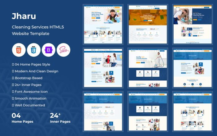 Jharu - Template Situs Web HTML5 Layanan Kebersihan