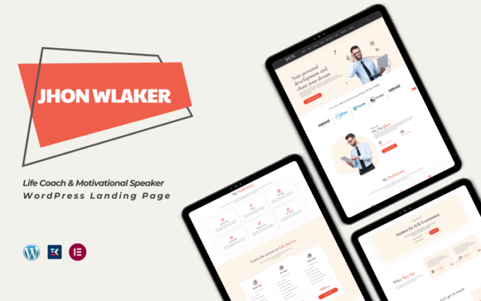 Jhon Walker Penasihat Pribadi & Pelatih Kehidupan WP Landing Page