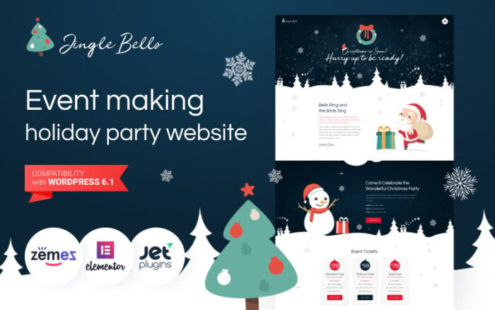 Jingle Bells - Tema WordPress Situs Web Pesta Liburan Pembuatan Acara