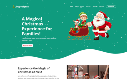 Jingle Lights - Template Situs Web Acara Natal