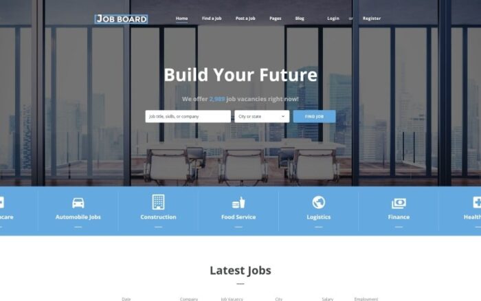 Job Board - Template Situs Web Responsif Portal Pekerjaan