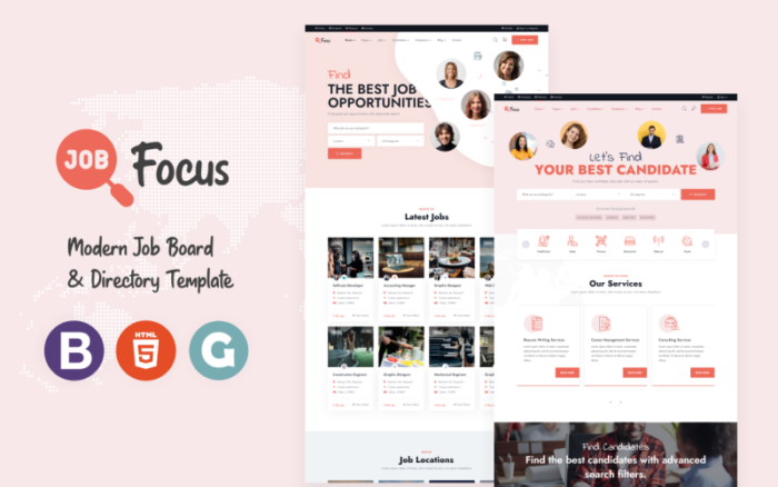 JobFocus - Template Situs Web HTML5 Papan Pekerjaan