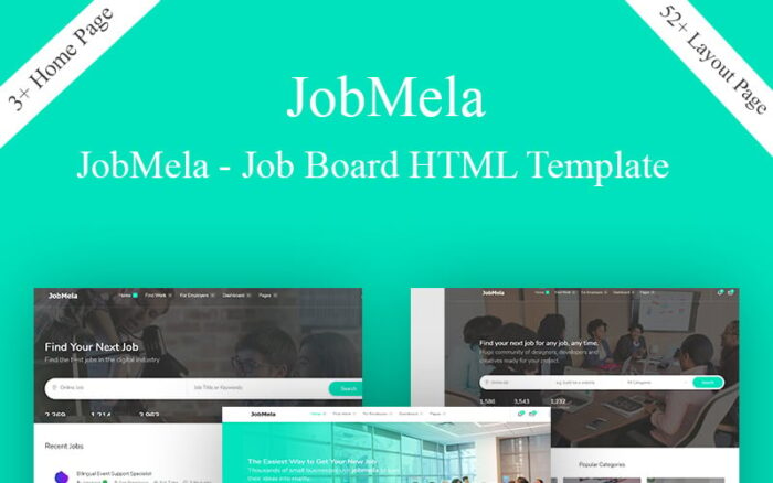 JobMela - Template HTML5 Papan Pekerjaan & Dasbor