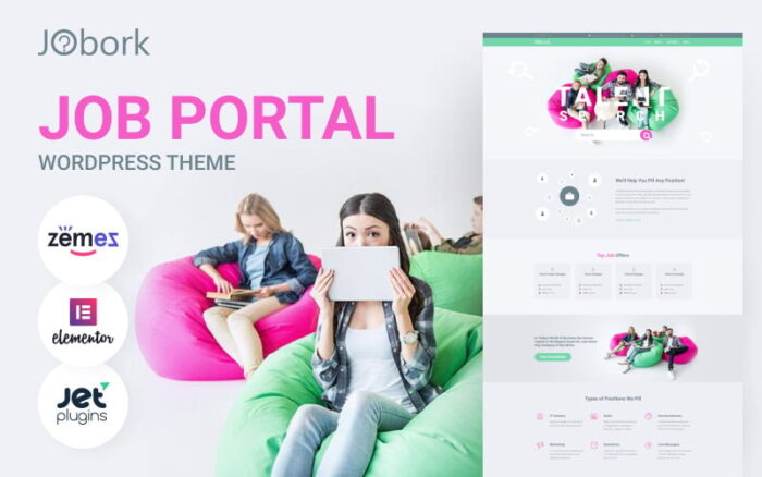 Jobork - Template Portal Pekerjaan Tema WordPress