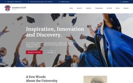 Jonathan Carroll - University HTML Landing Page Template