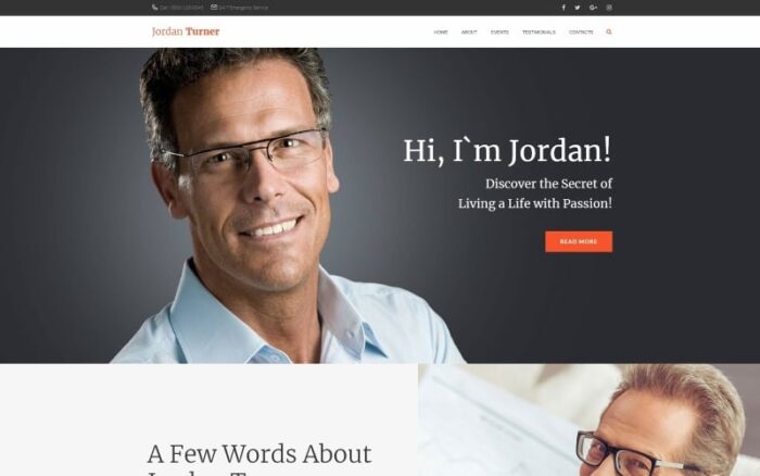 Jordan Turner - Tema WordPress Pelatihan Hidup