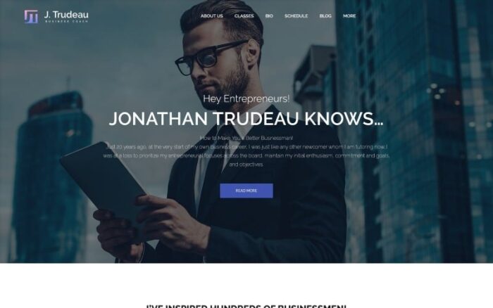 J.Trudeau - Tema WordPress Pelatih Bisnis