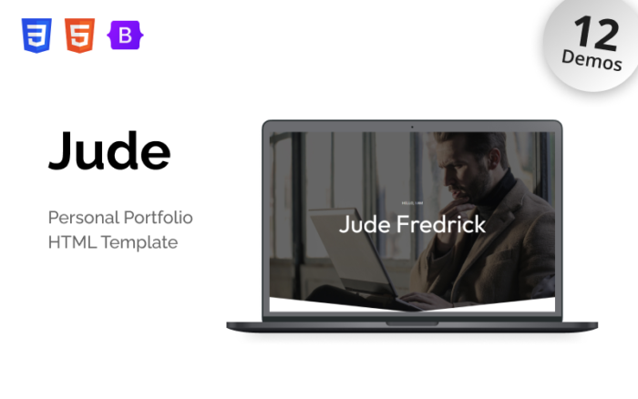 Jude - Template Halaman Arahan Portofolio Pribadi