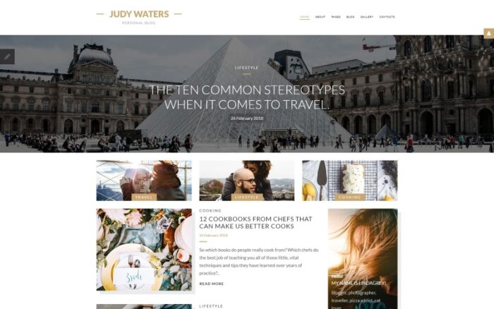 Judy Waters - Template Blog Joomla Pribadi