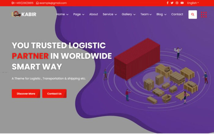 Kabir - Template Situs Web Perusahaan Logistik & Pindahan