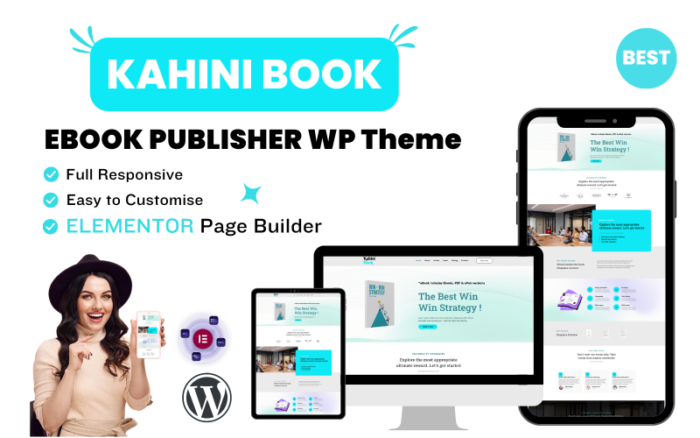 Tema WordPress Portofolio Penerbit Buku Online Kahini eBook