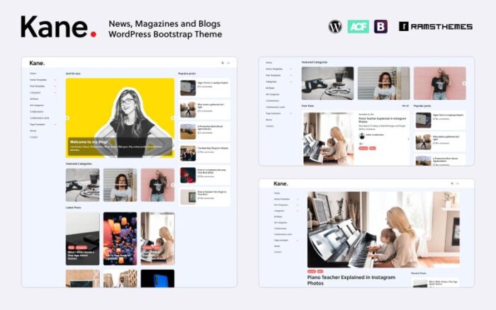 KANE - Tema WordPress Bootstrap Blog Majalah Berita