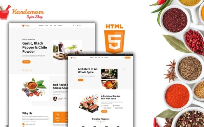 Templat Situs Web HTML5 Toko Bumbu dan Rempah Kardemom