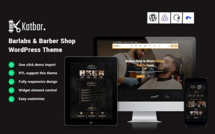 Katbar - Barber Elementor WordPress Theme