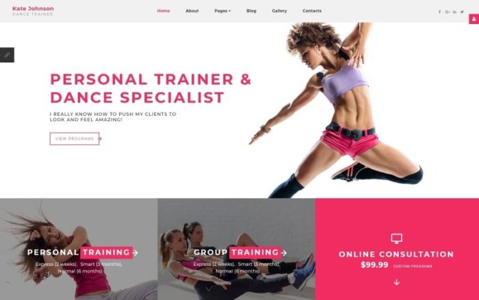 Kate Johnson - Template Joomla Pelatih Tari