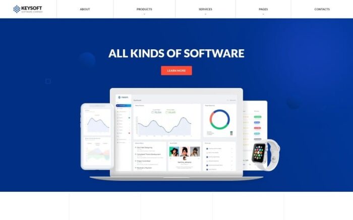 Keysoft - Template Situs Web HTML Multihalaman Kreatif Perusahaan Perangkat Lunak