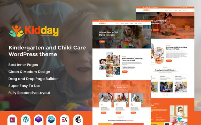 kidday - Tema WordPress untuk Taman Kanak-kanak dan Perawatan Anak