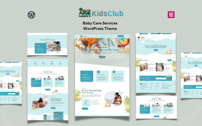 Tema WordPress Layanan Perawatan Bayi - Kids Club