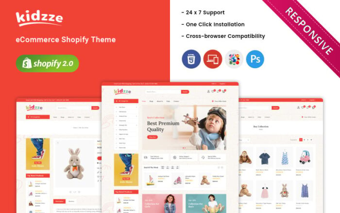 Kidzze - Tema Shopify Toko Pakaian & Mainan Anak