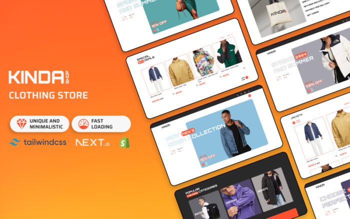 Kinda - Template E-dagang Next.js Shopify Fashion