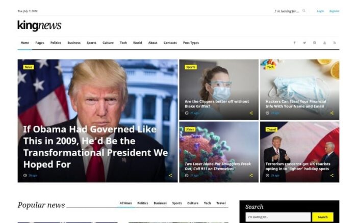 KingNews - Template Situs Web Responsif Portal Berita