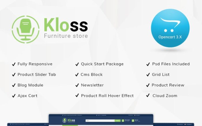 Template OpenCart Responsif Toko Mebel Kloss