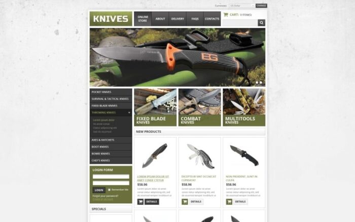 Knives VirtueMart Template