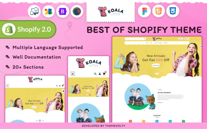 Tema Responsif Shopify 2.0 untuk Anak Kecil, Mainan, Bermain, Mode