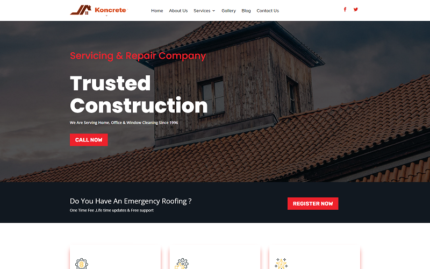 koncrete Construction  Building Roofing Wordpress Themes