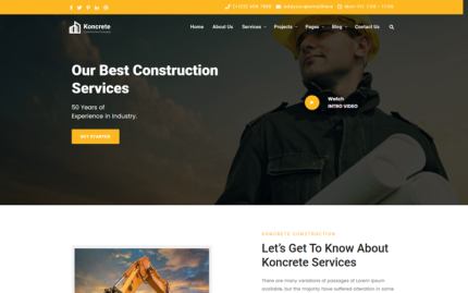 Koncrete  Construction Services Html Template