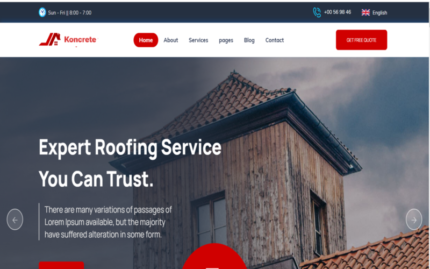 Koncrete - Renovation & Roofing Services HTML Template