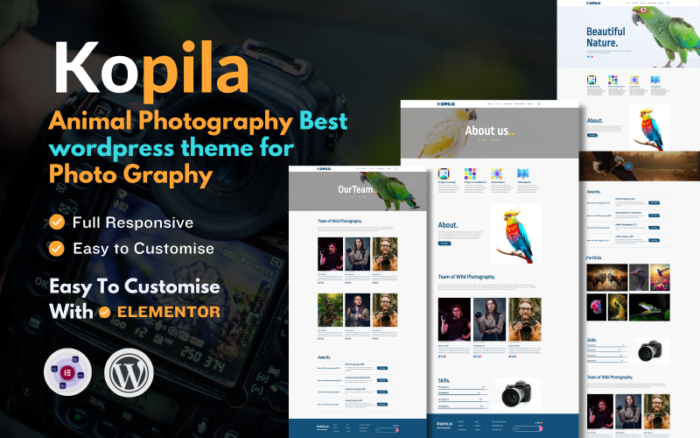 Tema WordPress Kopila Animal Photography & Portfolio