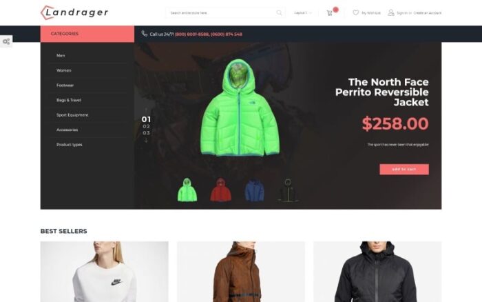 Landrager - Tema Magento eCommerce Olahraga Ekstrem dan Luar Ruangan