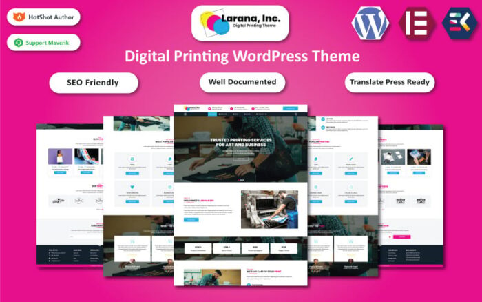 Larana Inc - Template Elementor WordPress Percetakan Digital