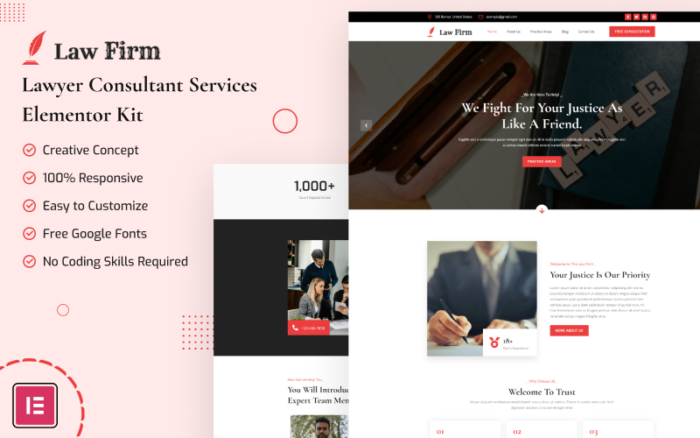 LawFirm - Lawyer Consultant Services Elementor Kit