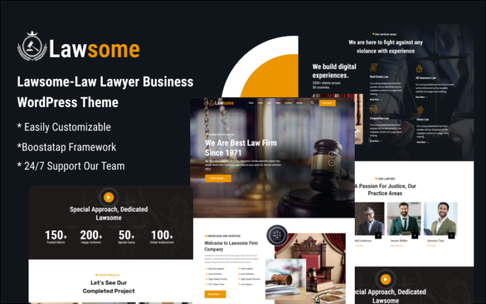 Tema WordPress Bisnis Pengacara Lawsome-Law