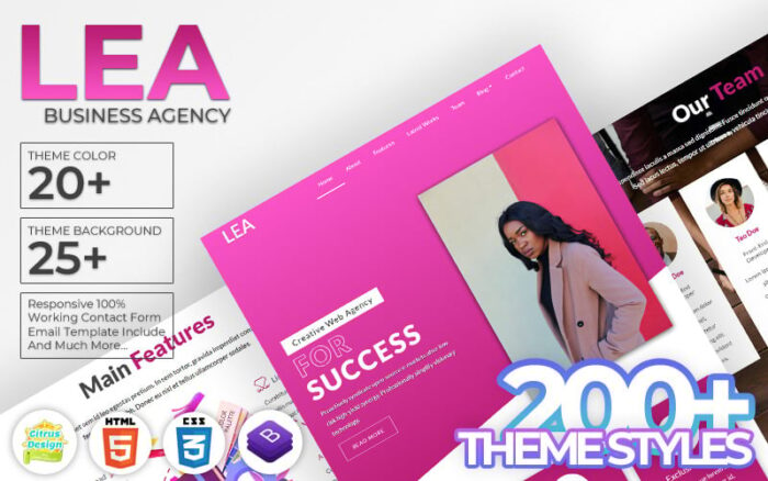 Lea - Template Halaman Arahan HTML5 Agensi Bisnis